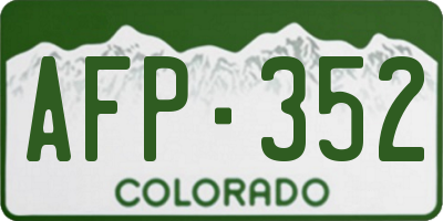CO license plate AFP352