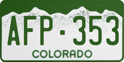 CO license plate AFP353