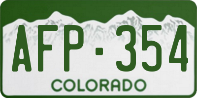 CO license plate AFP354