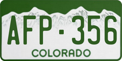 CO license plate AFP356