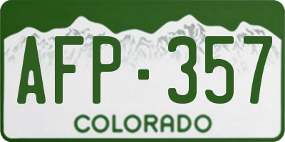 CO license plate AFP357