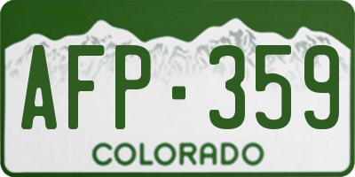 CO license plate AFP359