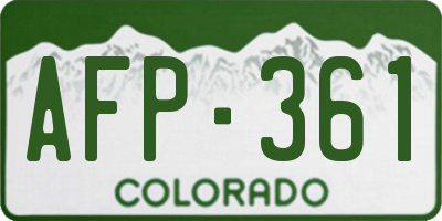 CO license plate AFP361