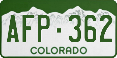 CO license plate AFP362