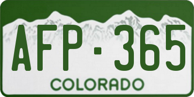 CO license plate AFP365