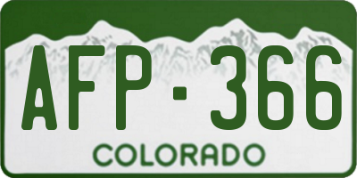 CO license plate AFP366