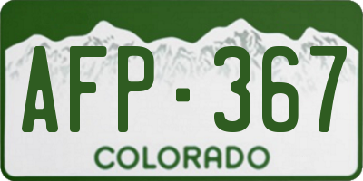 CO license plate AFP367