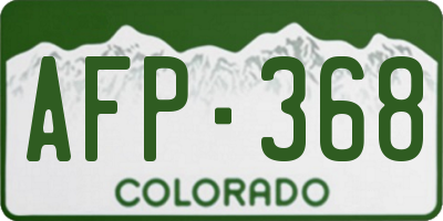 CO license plate AFP368