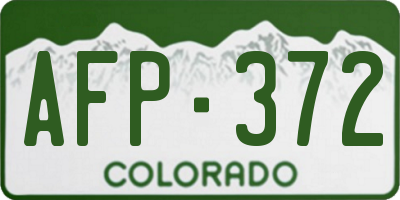 CO license plate AFP372