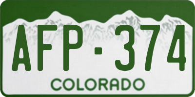 CO license plate AFP374