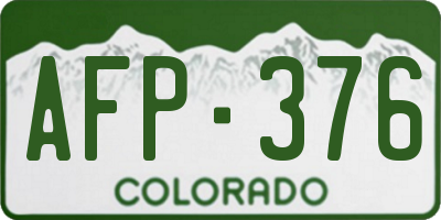 CO license plate AFP376