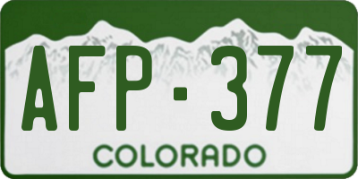CO license plate AFP377