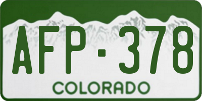 CO license plate AFP378