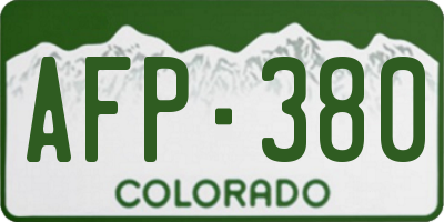 CO license plate AFP380
