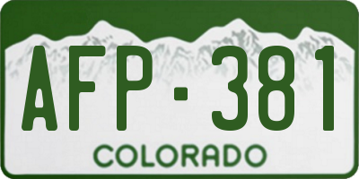 CO license plate AFP381