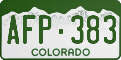 CO license plate AFP383