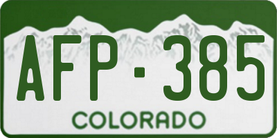 CO license plate AFP385