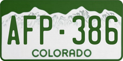 CO license plate AFP386