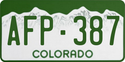 CO license plate AFP387