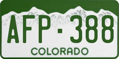 CO license plate AFP388