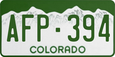 CO license plate AFP394