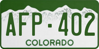 CO license plate AFP402