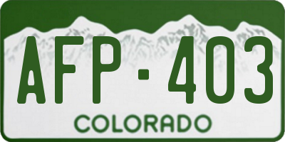 CO license plate AFP403