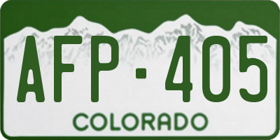 CO license plate AFP405