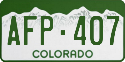 CO license plate AFP407