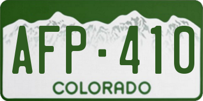 CO license plate AFP410