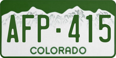 CO license plate AFP415
