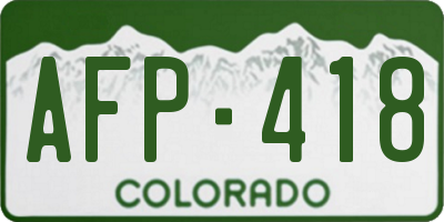 CO license plate AFP418