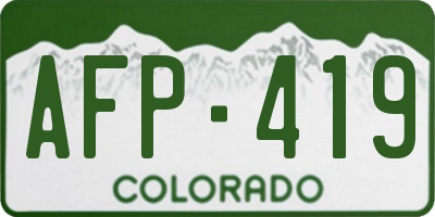 CO license plate AFP419