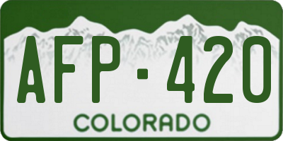 CO license plate AFP420