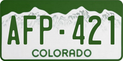 CO license plate AFP421