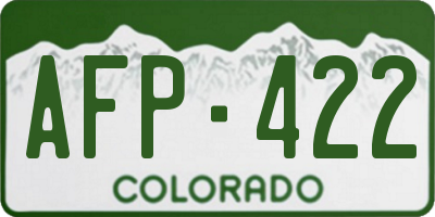 CO license plate AFP422