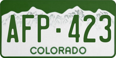 CO license plate AFP423