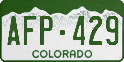 CO license plate AFP429
