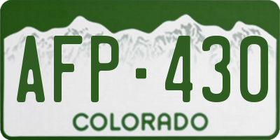 CO license plate AFP430