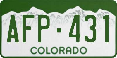 CO license plate AFP431