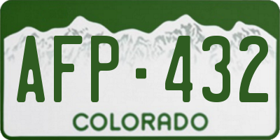 CO license plate AFP432