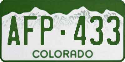CO license plate AFP433
