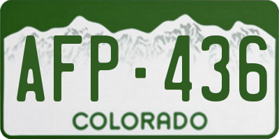 CO license plate AFP436