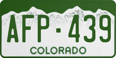 CO license plate AFP439