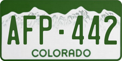 CO license plate AFP442