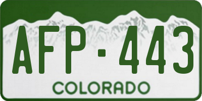 CO license plate AFP443
