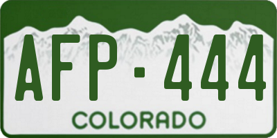CO license plate AFP444