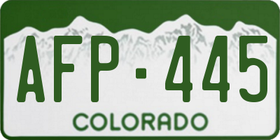 CO license plate AFP445