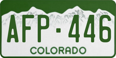 CO license plate AFP446