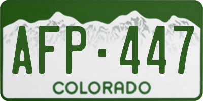 CO license plate AFP447